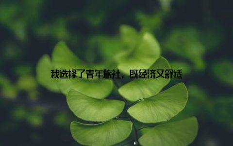 我选择了青年旅社, 既经济又舒适