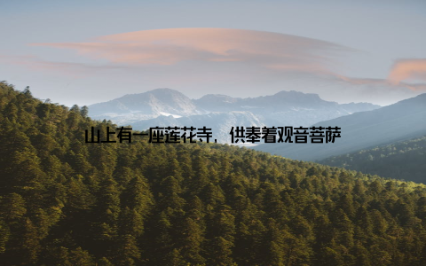 山上有一座莲花寺, 供奉着观音菩萨