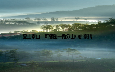 登上泰山, 可领略一览众山小的豪情